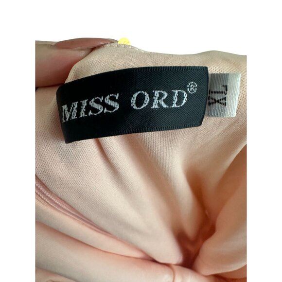 MISS ORD Peach Sequin MIDI Cocktail Dress Size XL - Picture 9 of 12